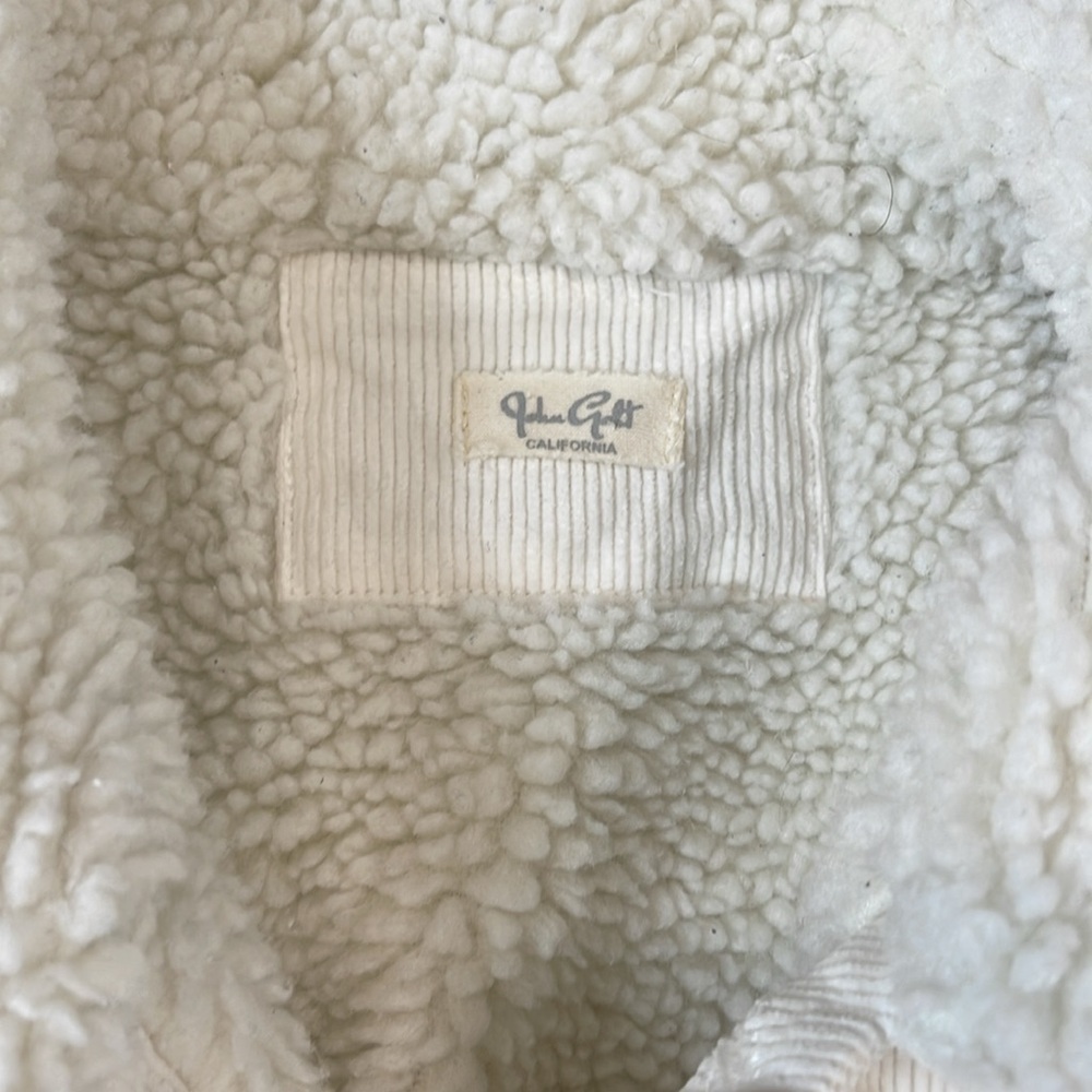 John Galt Brandy Melville Cream Sherpa-Lined Raw edge Jacket - Picture 2 of 5